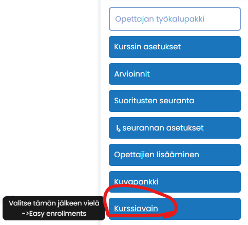 easy enroll kurssiavain